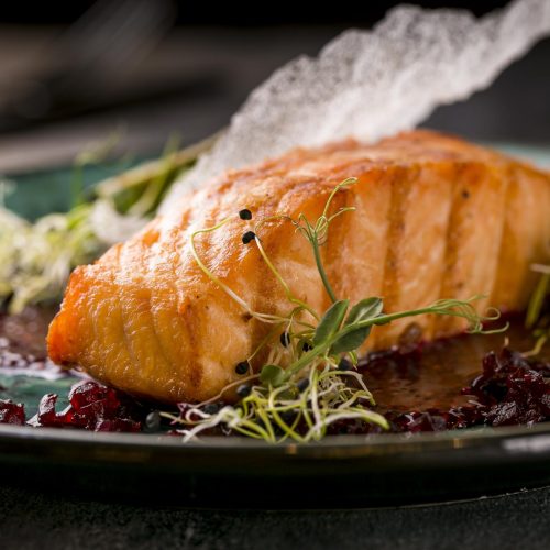 delicious-cooked-fish-meal-front-view